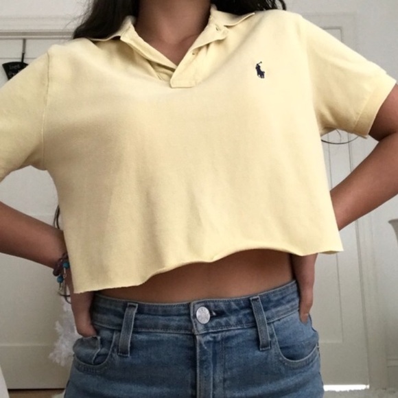 cropped collared polo shirt